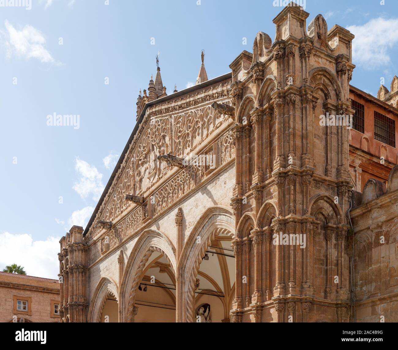 Portico meridionale della Cattedrale di Palermo. Palermo, Sicilia, Italia. Foto Stock