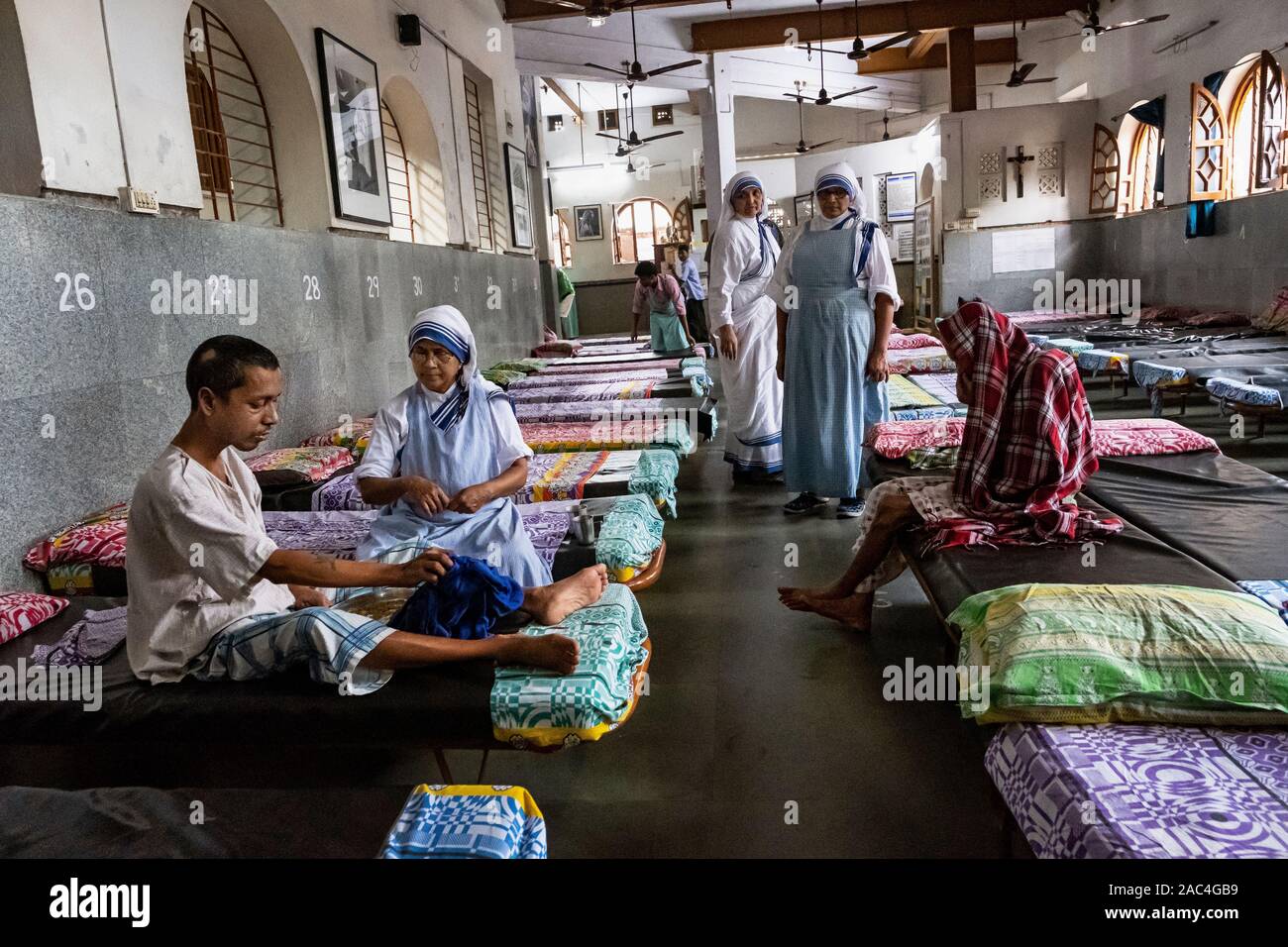 Madre Teresa il recentemente rinnovato casa dei moribondi in Kolkata, India Foto Stock