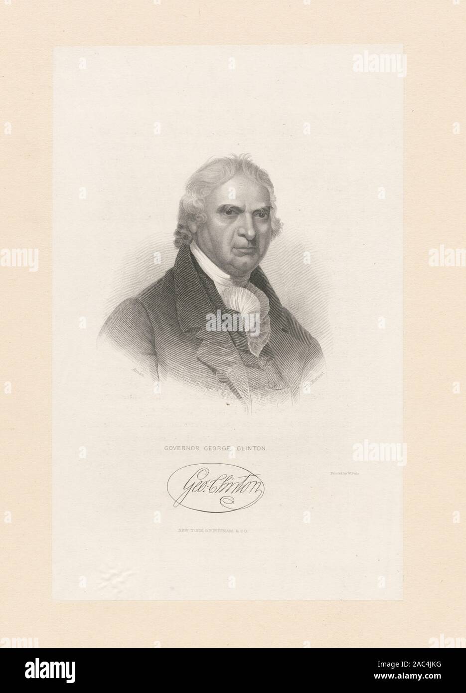 Il governatore George Clinton include le riproduzioni fotografiche. Printmakers includono Alexander Anderson, W.J. Bennett, C.G. Childs, A.J. Davis, A.B. Durand, Eliza Greatorex, George Hayward, John Rodgers & Imbert litografica dell'Ufficio. Titolo dal calendario di Emmet collezione. EM11334 Dichiarazione di responsabilità : J.B. Foresta; governatore George Clinton Foto Stock