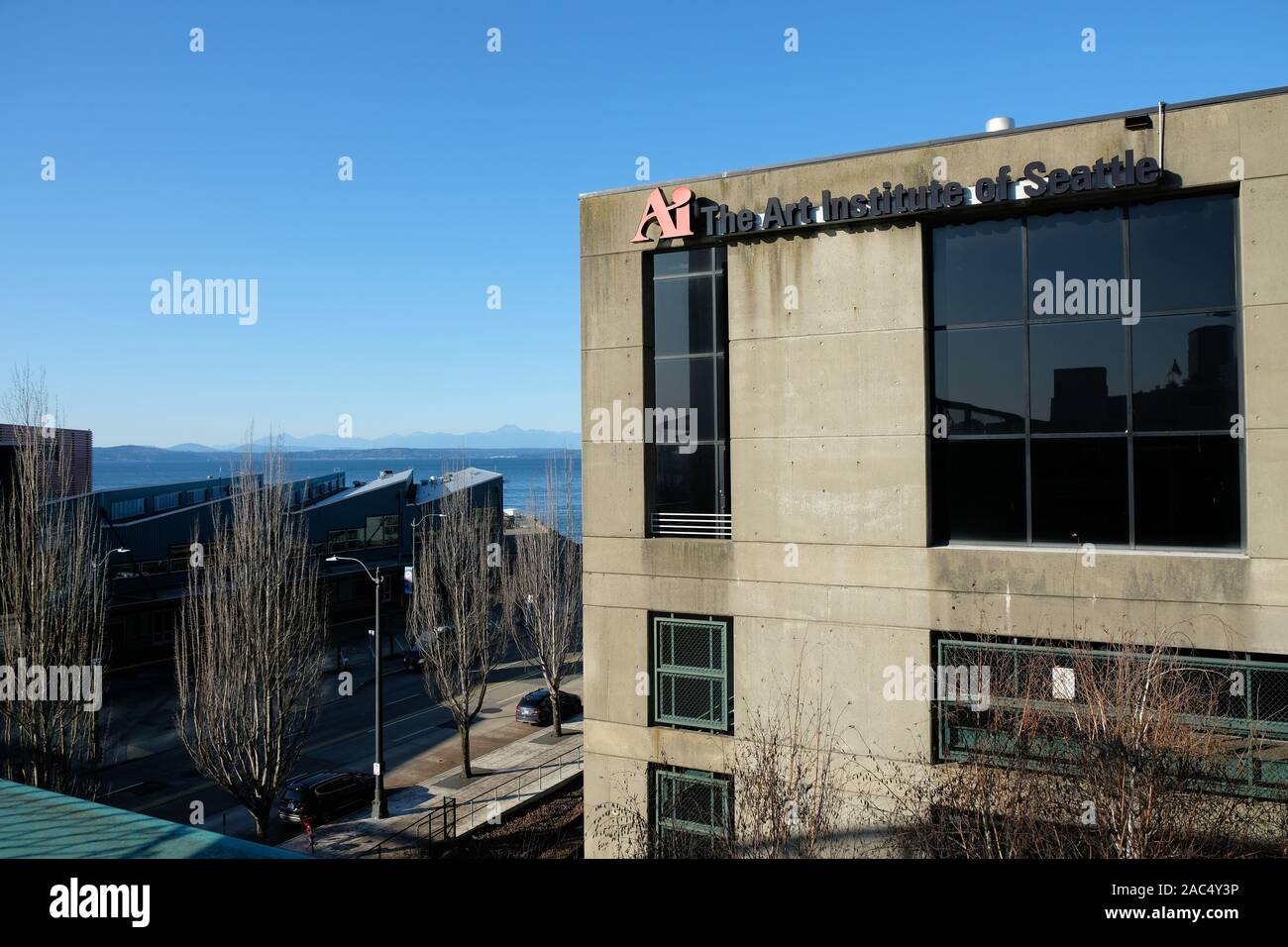 Vista esterna dell'Istituto d'Arte di Seattle a Seattle, Washington, USA; un'arte e scuola culinaria nel funzionamento dal 1946 al 8 marzo 2019. Foto Stock