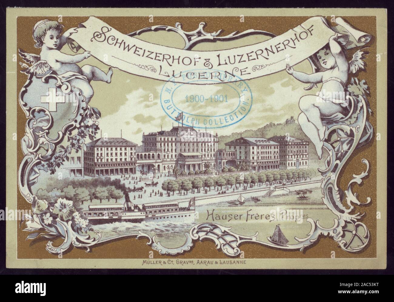 HOCHZEITESSEN VON HERRN RECHTSANWALT MAX GUTTMANN UND FRAULEIN BERTHA LENPOLD (detenute da) SCHWEIZERHOF & LUZERNERHOF (a) Luzern, Svizzera (caldo;) tedesco;COMPRENDE I vini serviti con ogni corso; illustrazioni di hotel, il lago di Lucerna e sulle alpi sui coperchi; HOCHZEITESSEN VON HERRN RECHTSANWALT MAX GUTTMANN UND FRAULEIN BERTHA LENPOLD [detenute da] SCHWEIZERHOF & LUZERNERHOF [at] Luzern, Svizzera (caldo;) Foto Stock