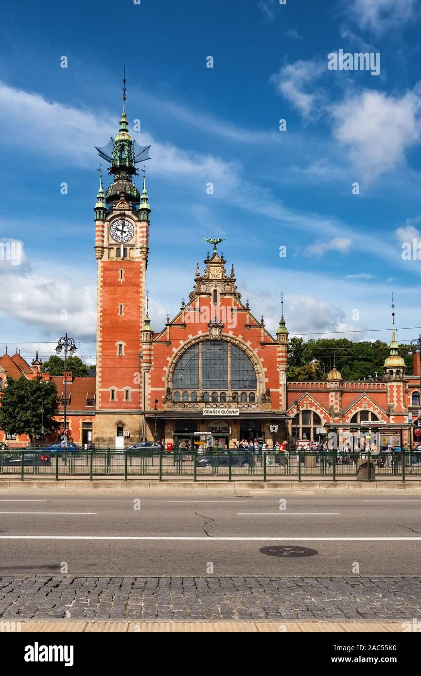 Gdansk Glowny è la principale stazione ferroviaria di Danzica, Polonia Foto Stock