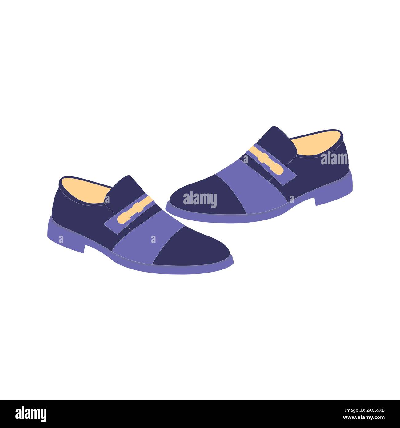 Un blu scuro coppia di uomini vestono scarpe Illustrazione Vettoriale