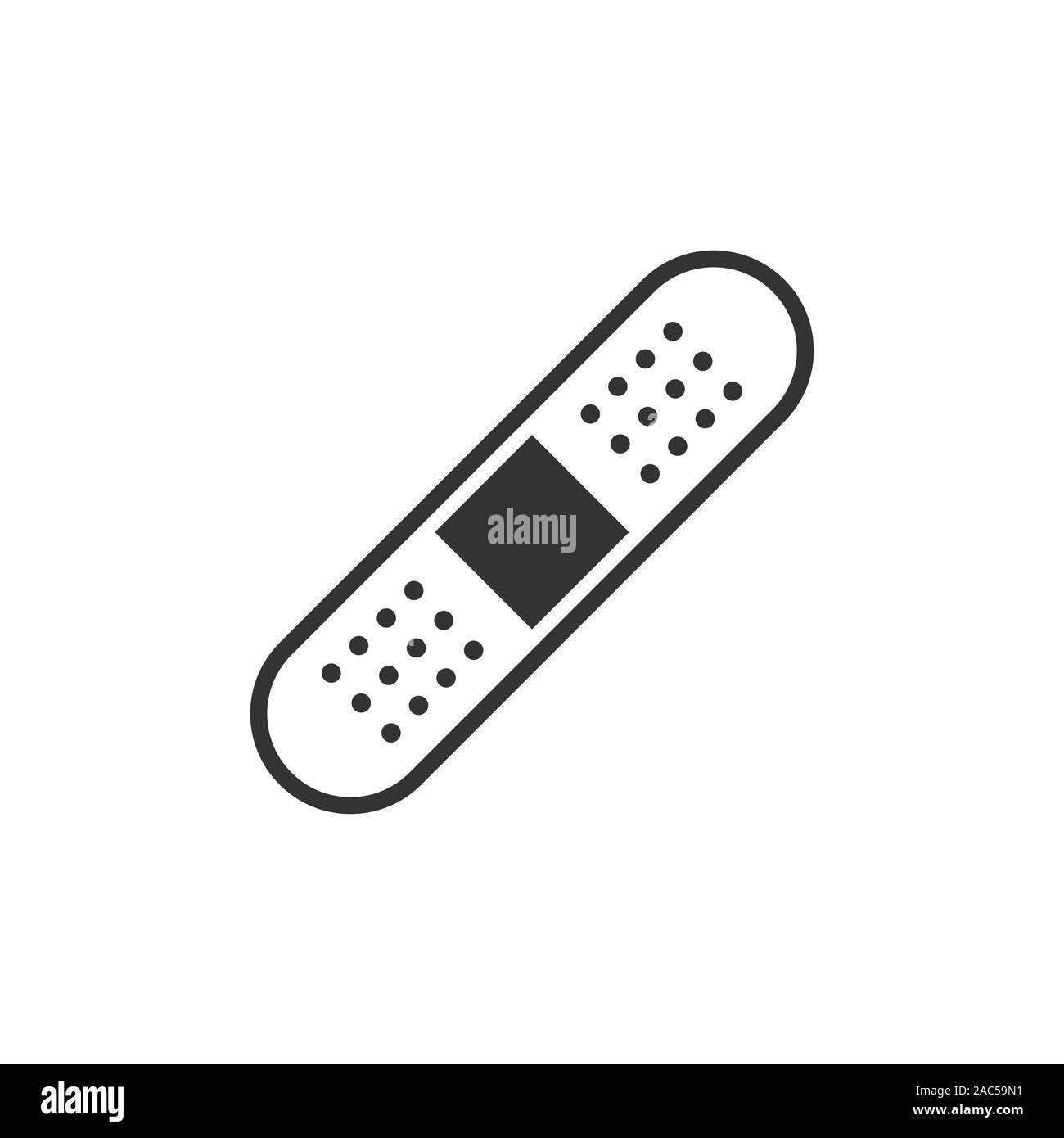 Icona di bendaggio in stile appartamento. Intonaco illustrazione vettoriale bianco su sfondo isolato. Kit di primo soccorso il concetto di business. Illustrazione Vettoriale