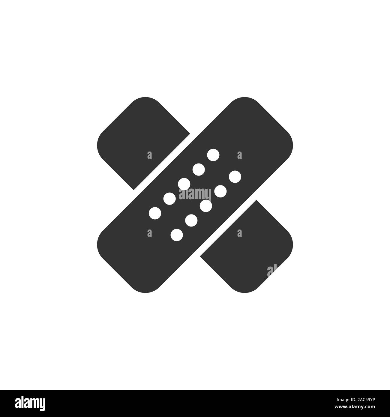 Icona di bendaggio in stile appartamento. Intonaco illustrazione vettoriale bianco su sfondo isolato. Kit di primo soccorso il concetto di business. Illustrazione Vettoriale