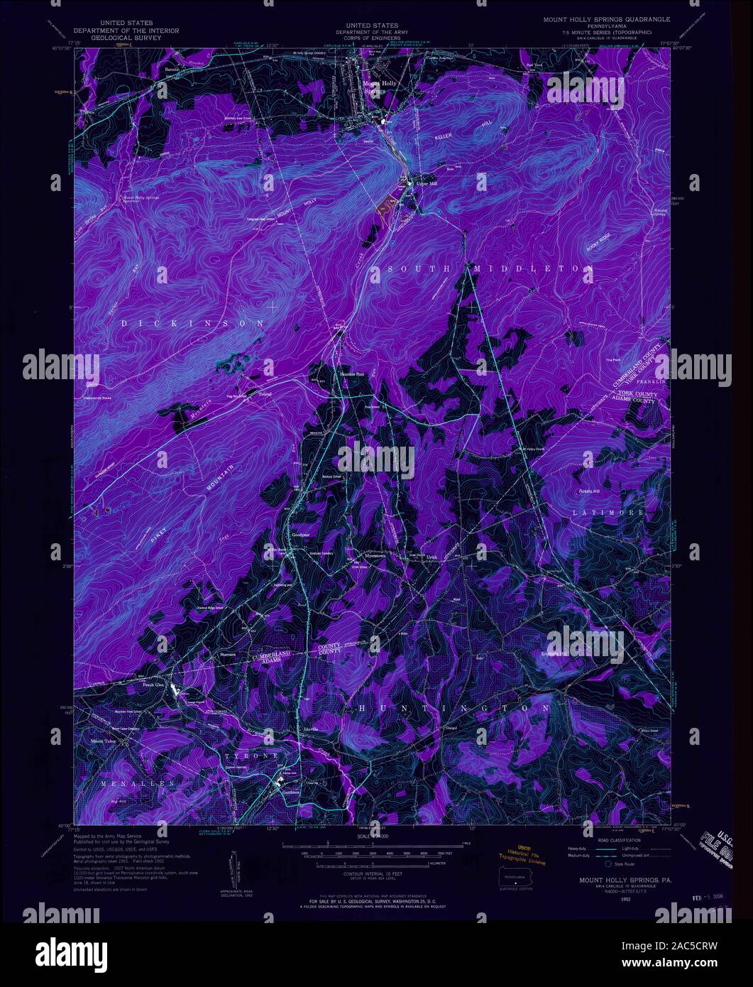 Mappa del monte holly springs immagini e fotografie stock ad alta