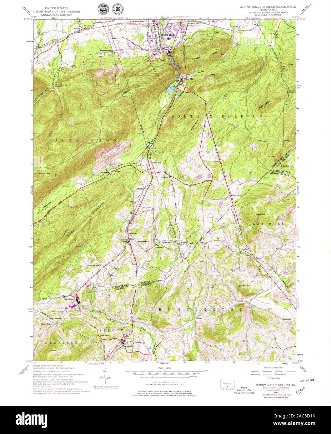 Mappa del monte holly springs immagini e fotografie stock ad alta