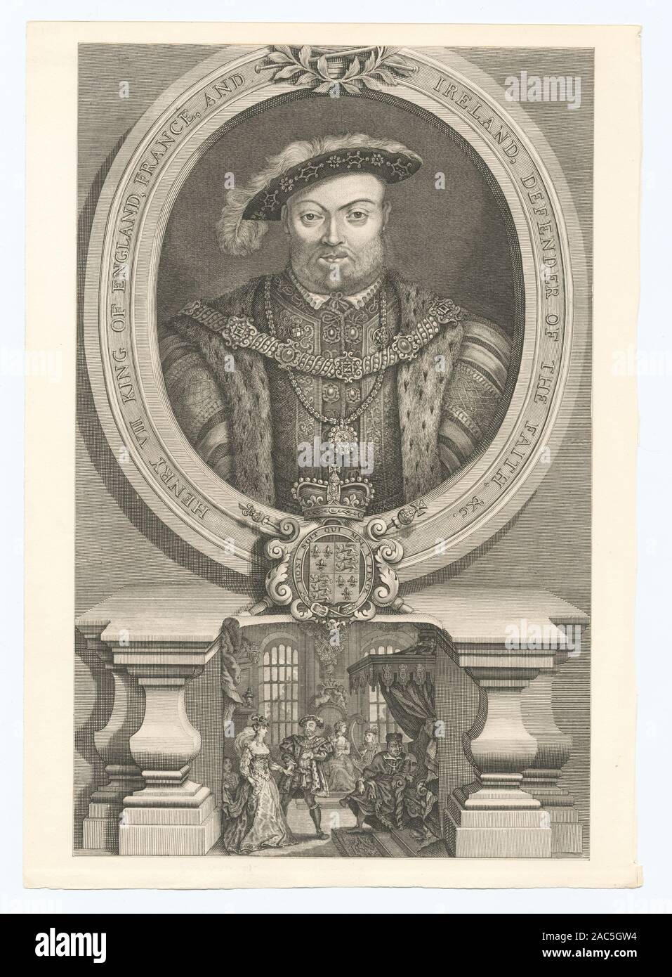 Henry VIII re d'Inghilterra, Francia e Irlanda, difensore della fede, etc EM3915; Enrico VIII re d'Inghilterra, Francia e Irlanda, difensore della fede, ecc. Foto Stock
