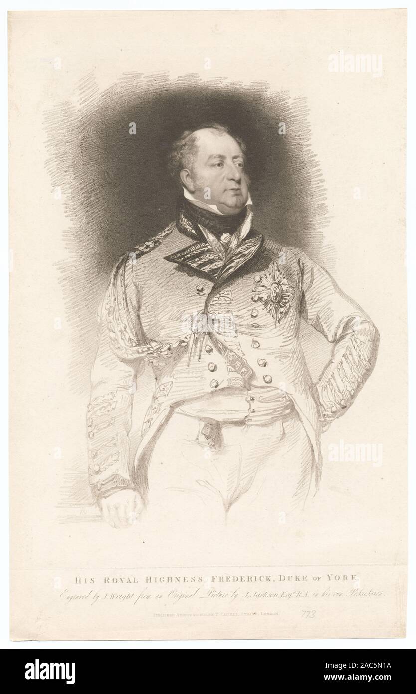 Sua Altezza Reale Frederick, duca di York Volume numeri riportati qui di seguito fanno riferimento al volume originale numeri della pubblicazione, non di Lossing della pubblicazione. Printmakers includono A.B. Durand, M.P. Hall, John Hill, James Smillie e Edwin Whitefield. Titolo dal titolo pagina di extra-volume illustrato. EM5543; la Sua Altezza Reale Frederick, duca di York. Foto Stock