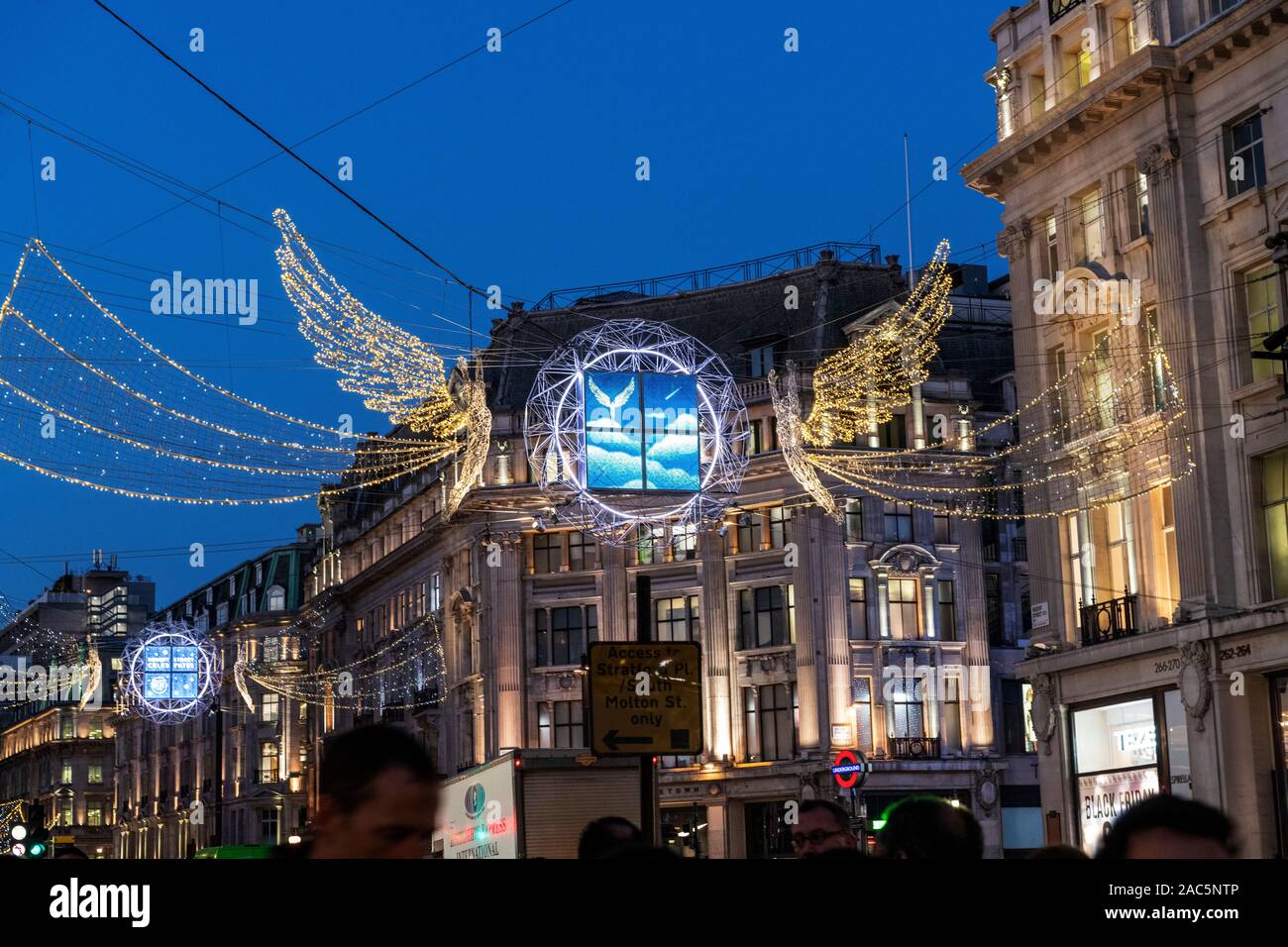 Londra decorazioni di Natale 2019 Foto Stock