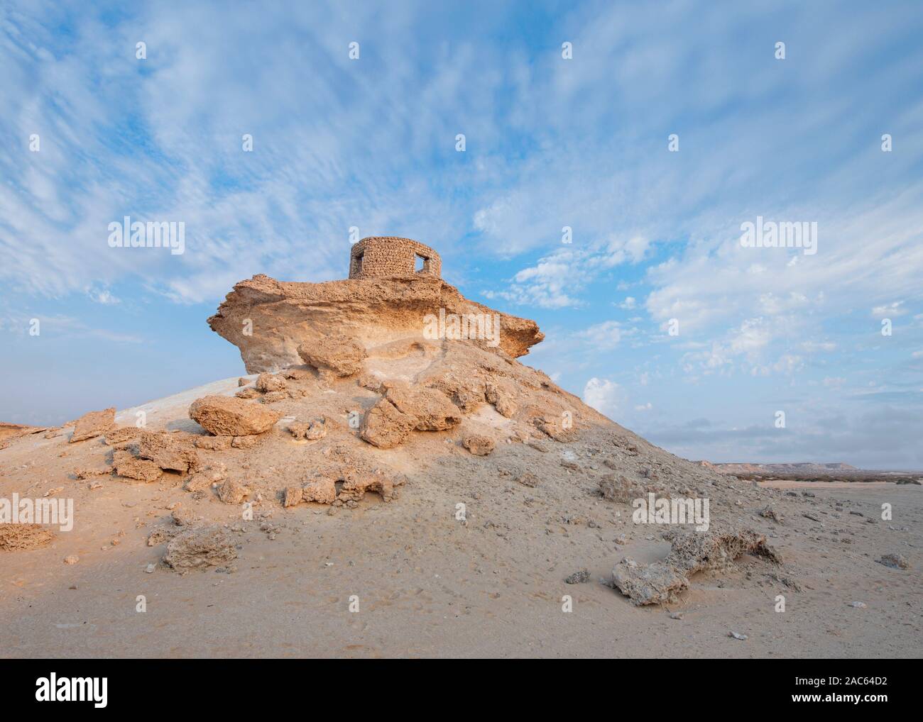 Fort nel deserto, Mistero Village Zikreet, Foto Stock