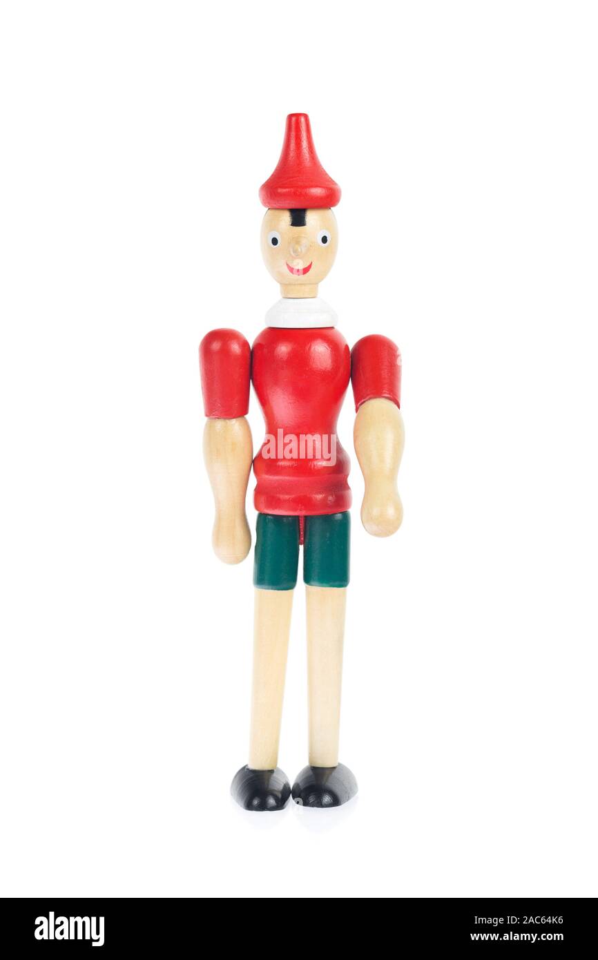 Pinocchio in legno bambola intaglio Foto Stock