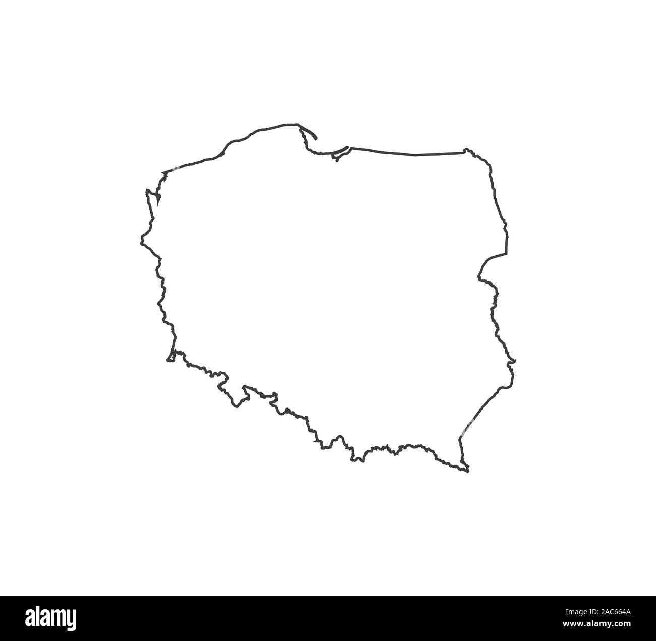 La Polonia mappa su sfondo bianco. Illustrazione Vettoriale. Illustrazione Vettoriale