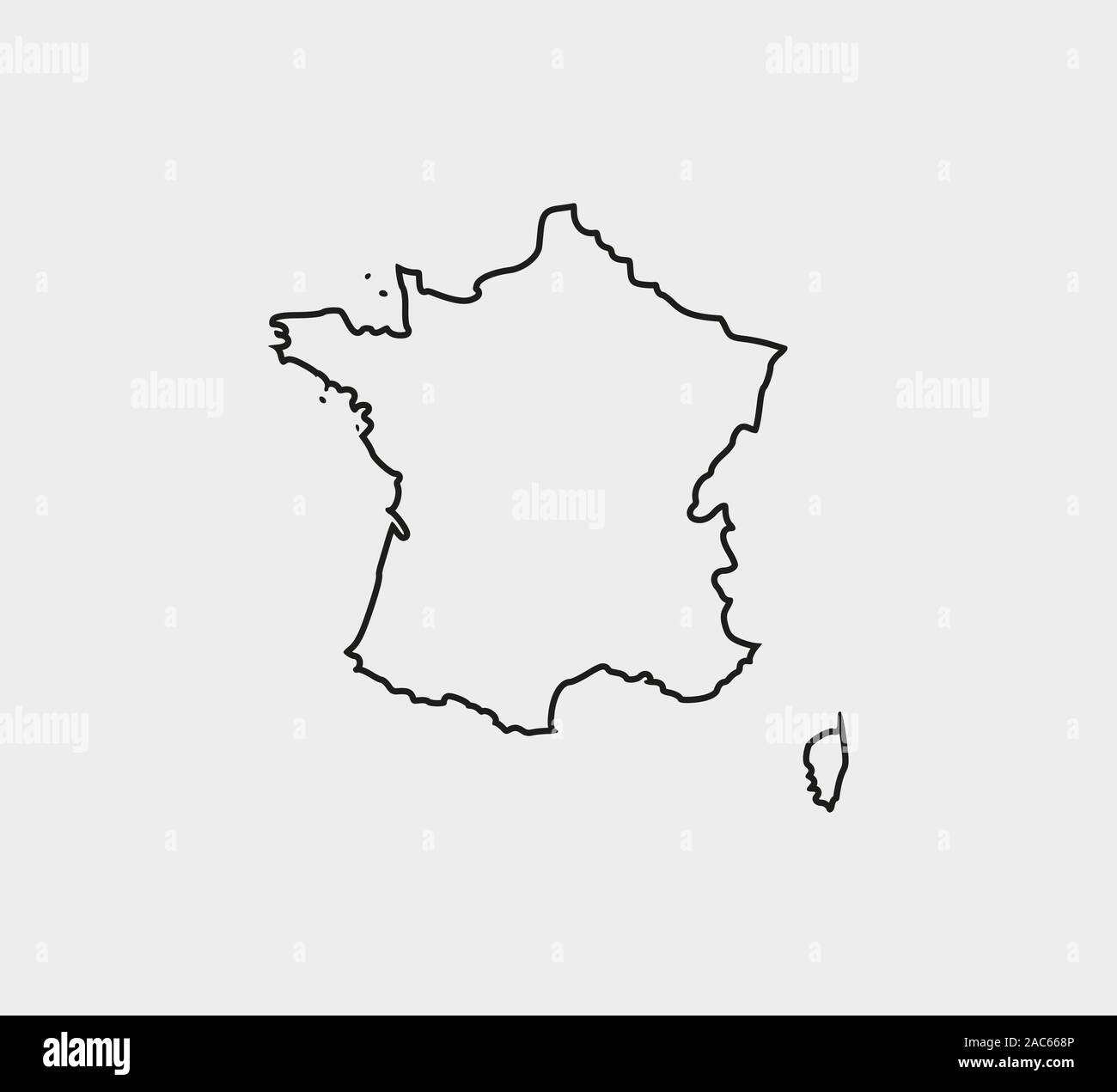 Mappa Francia su sfondo grigio. Illustrazione Vettoriale. Illustrazione Vettoriale