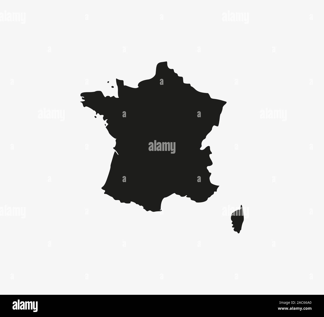 Mappa Francia su sfondo bianco. Illustrazione Vettoriale. Illustrazione Vettoriale