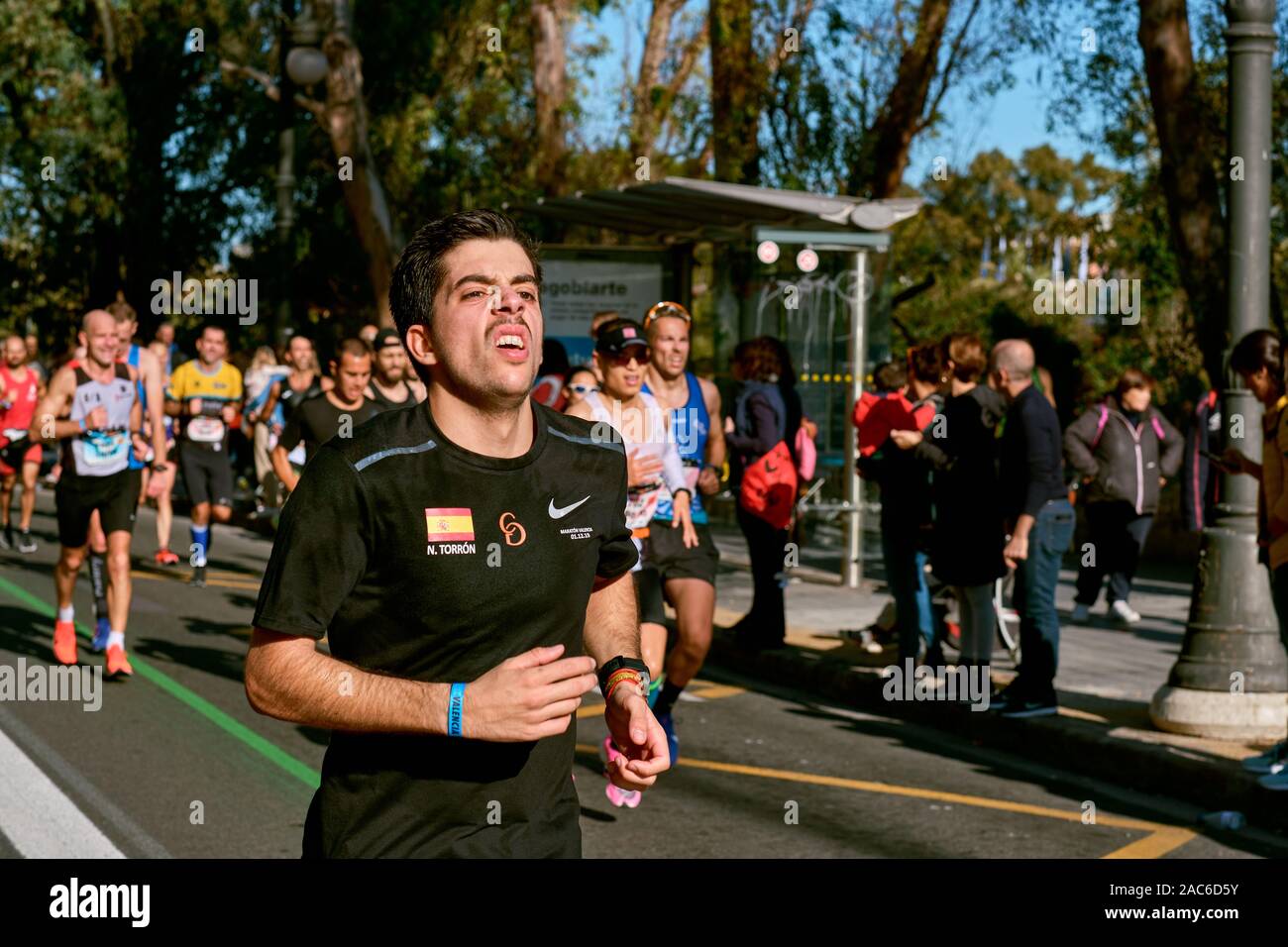 Esecuzione di maratona Valencia 2019 Spagna Foto Stock