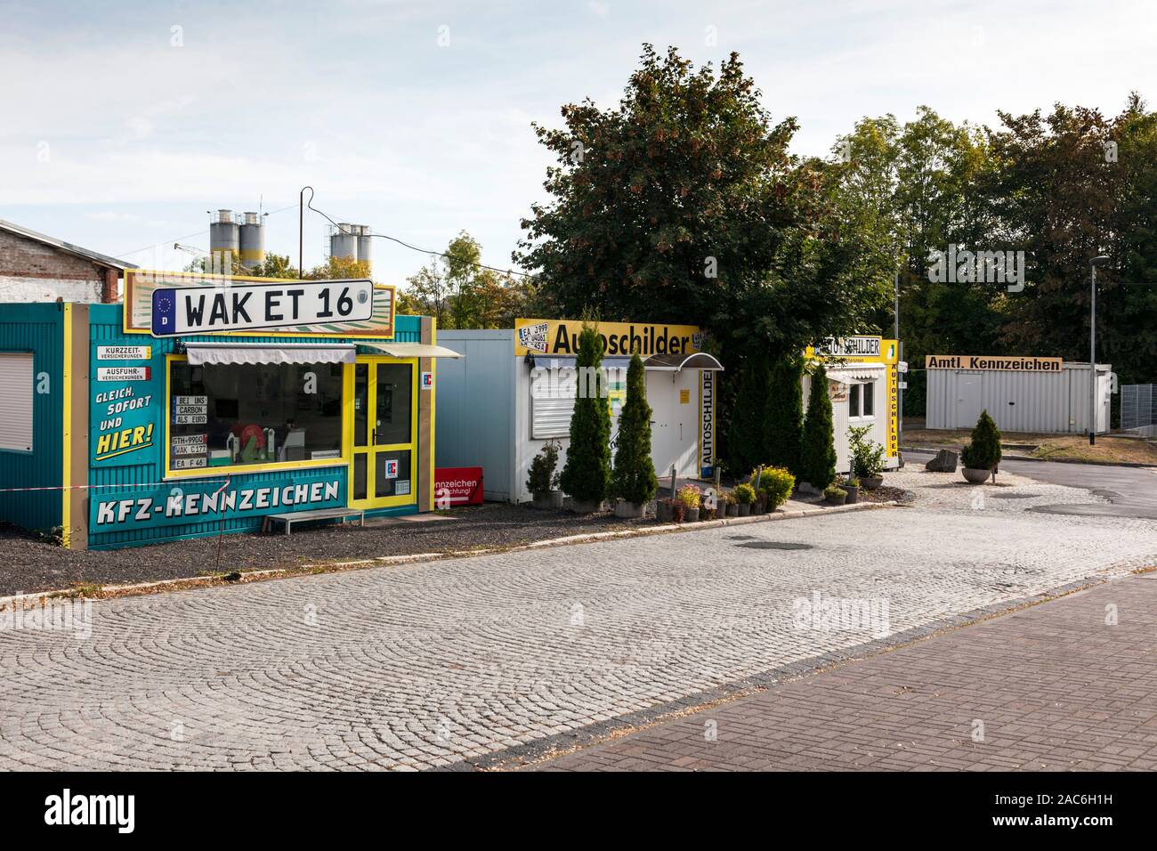 La targa service vicino al veicolo ufficio di registrazione a Eisenach Foto Stock