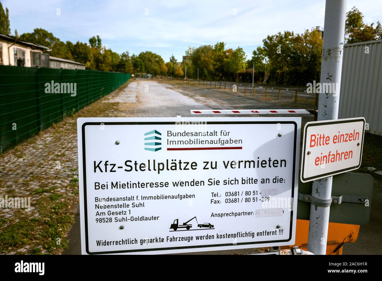 Agenzia federale per immobili Attività affittato spazi per il parcheggio auto a Eisenach Foto Stock
