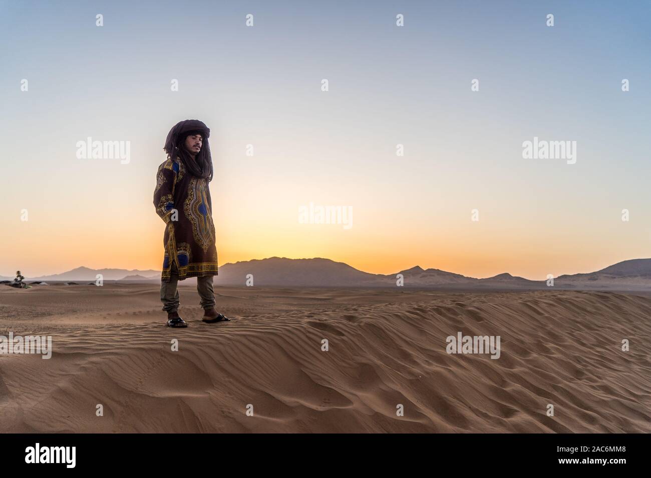 Sunrise nel Sahara del Marocco Foto Stock