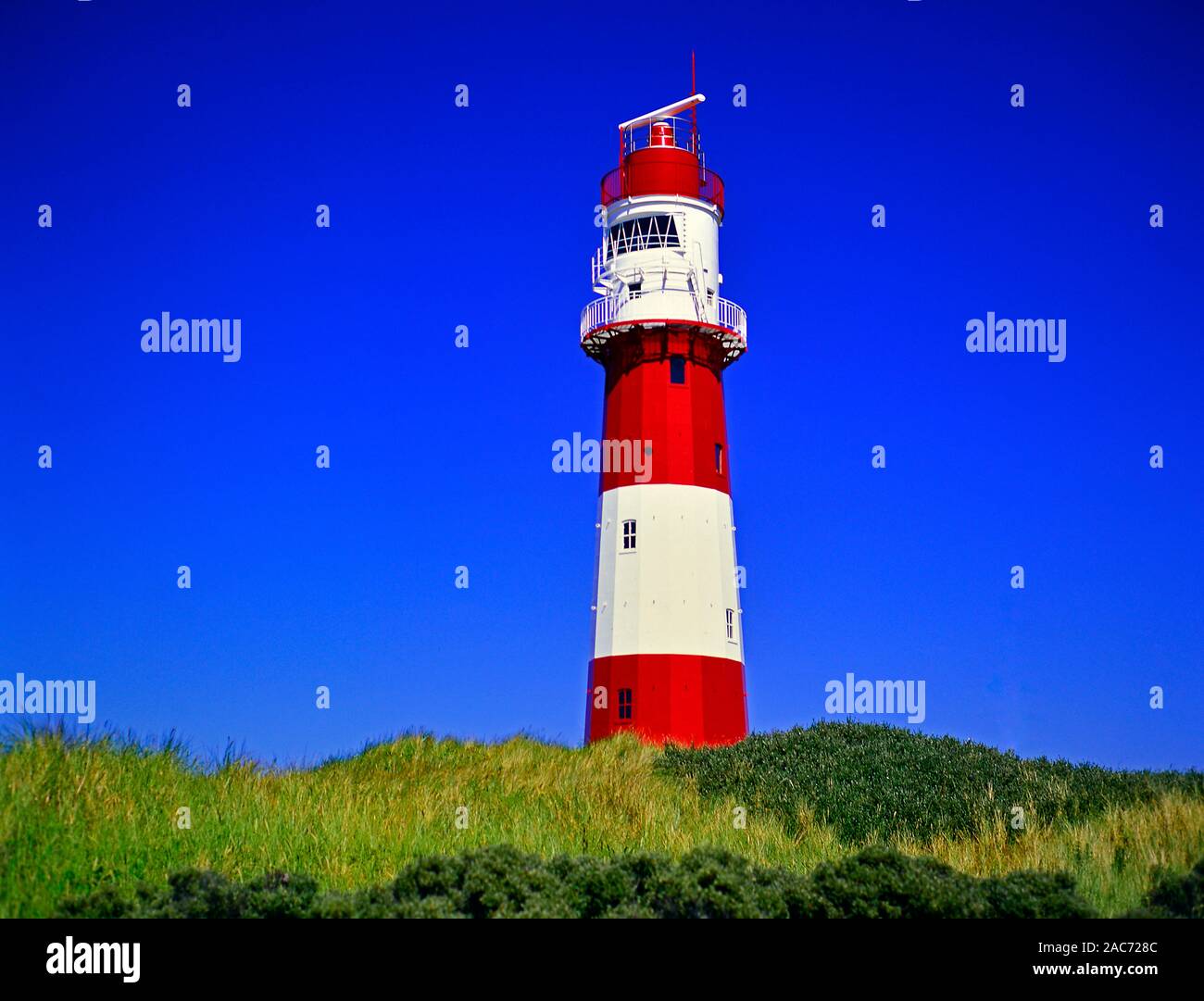 Der elektrische Leuchtturm auf der Insel Borkum, Niedersachsen, Ostfriesland, Foto Stock