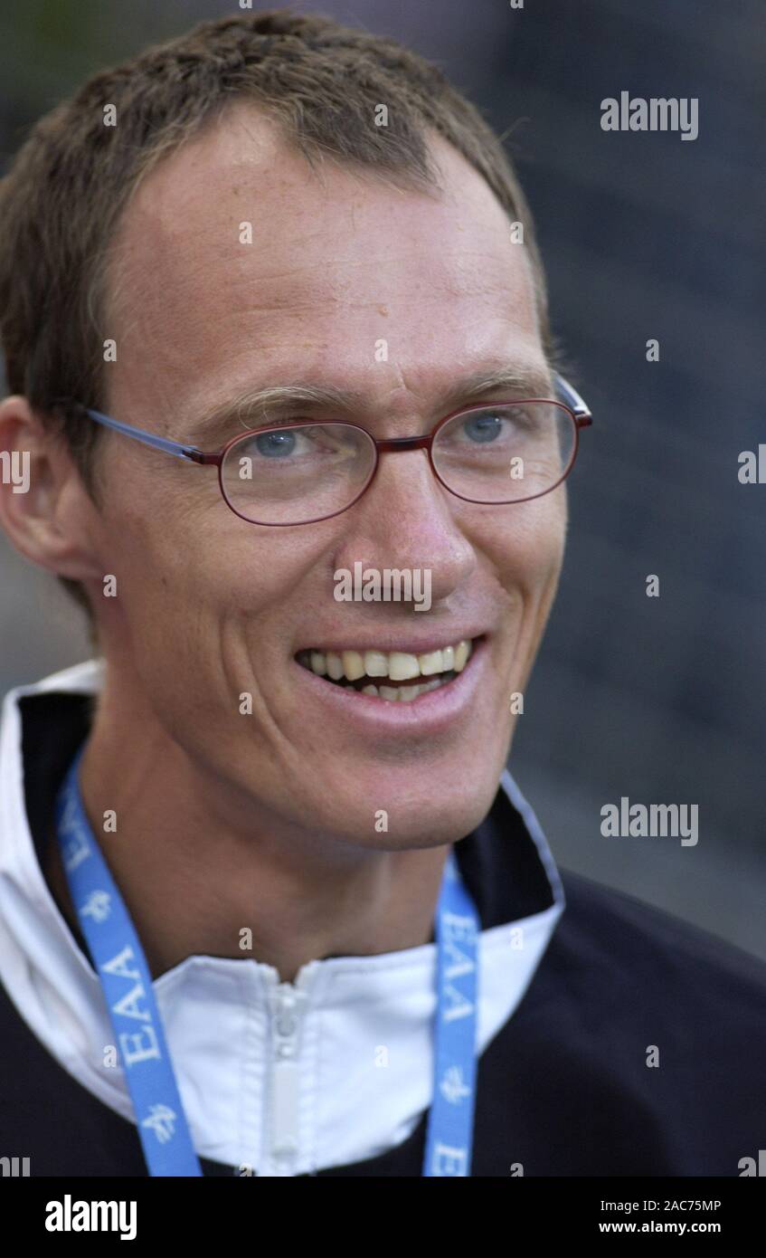 Lo Stadio Olimpico di Monaco di Baviera Germania 8.8.2002, Campionato Europeo di Atletica, DIETER BAUMANN (GER) Foto Stock