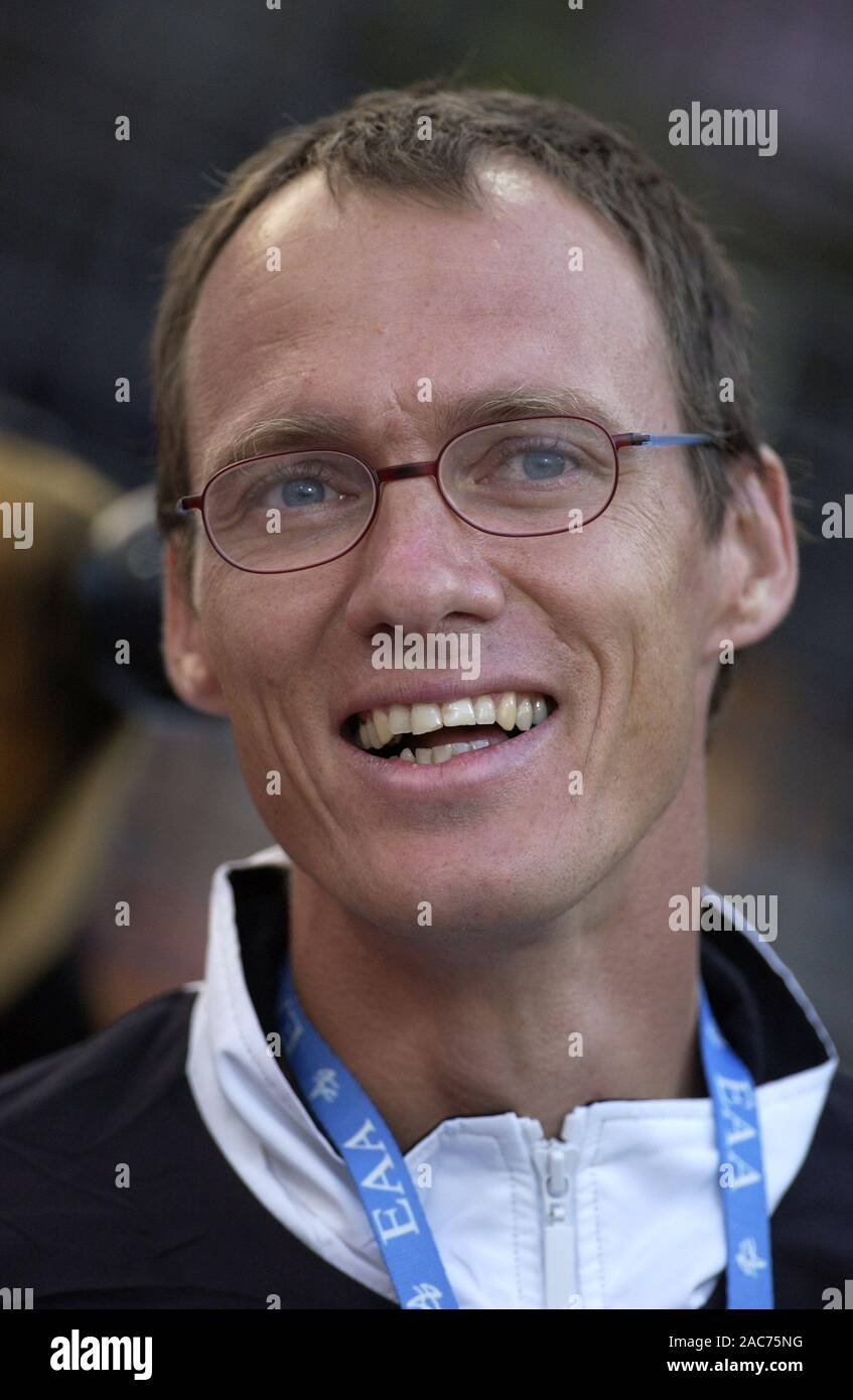 Lo Stadio Olimpico di Monaco di Baviera Germania 8.8.2002, Campionato Europeo di Atletica, DIETER BAUMANN (GER) Foto Stock