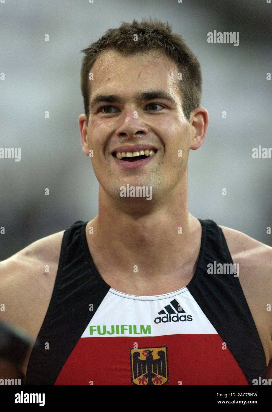 Lo Stadio Olimpico di Monaco di Baviera Germania 8.8.2002, Campionato Europeo di Atletica, INGO SCHULTZ (GER) Foto Stock