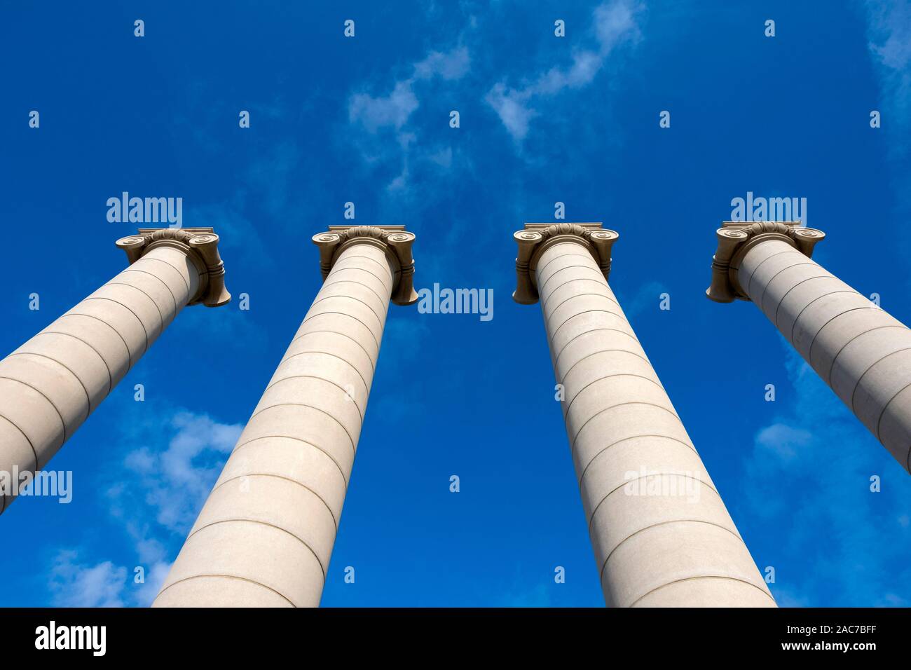 Le quattro colonne di Barcellona. Foto Stock