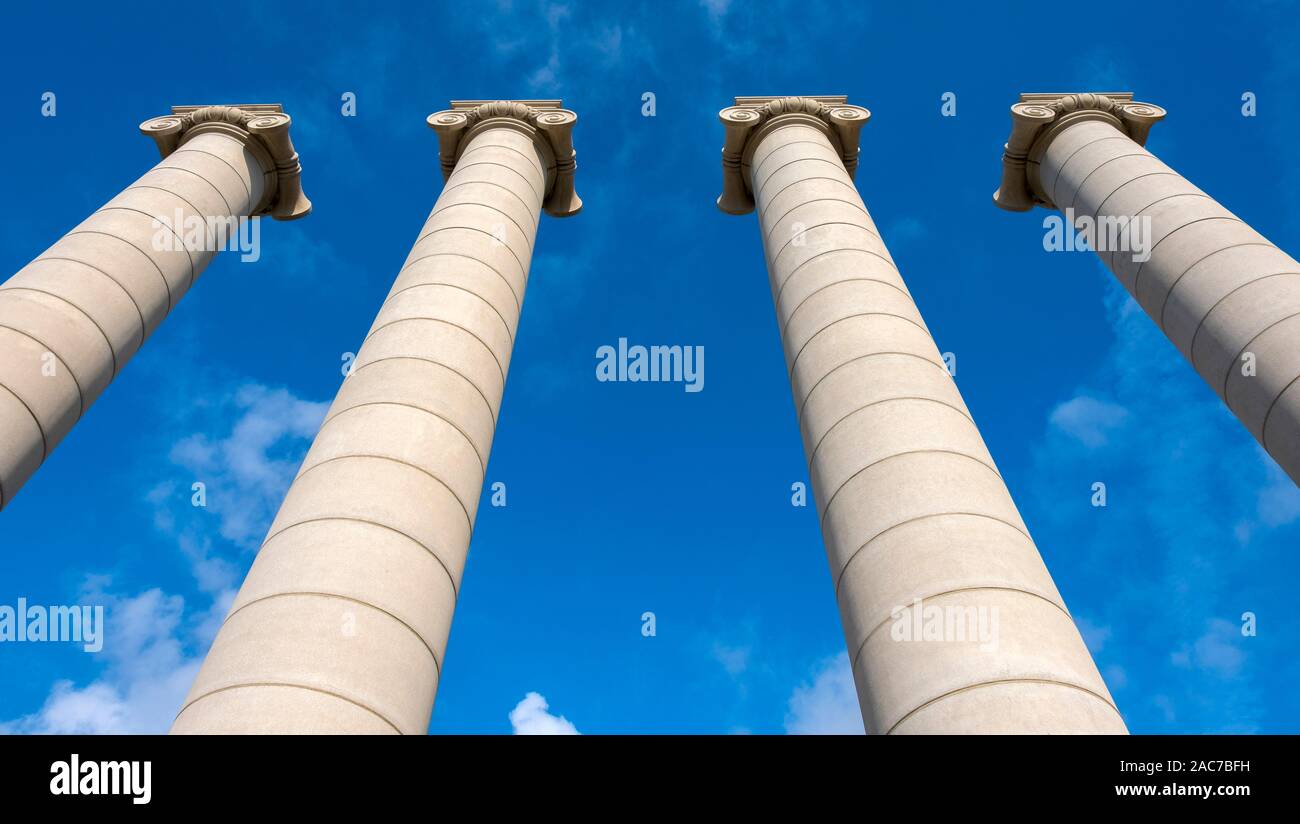 Le quattro colonne di Barcellona. Foto Stock