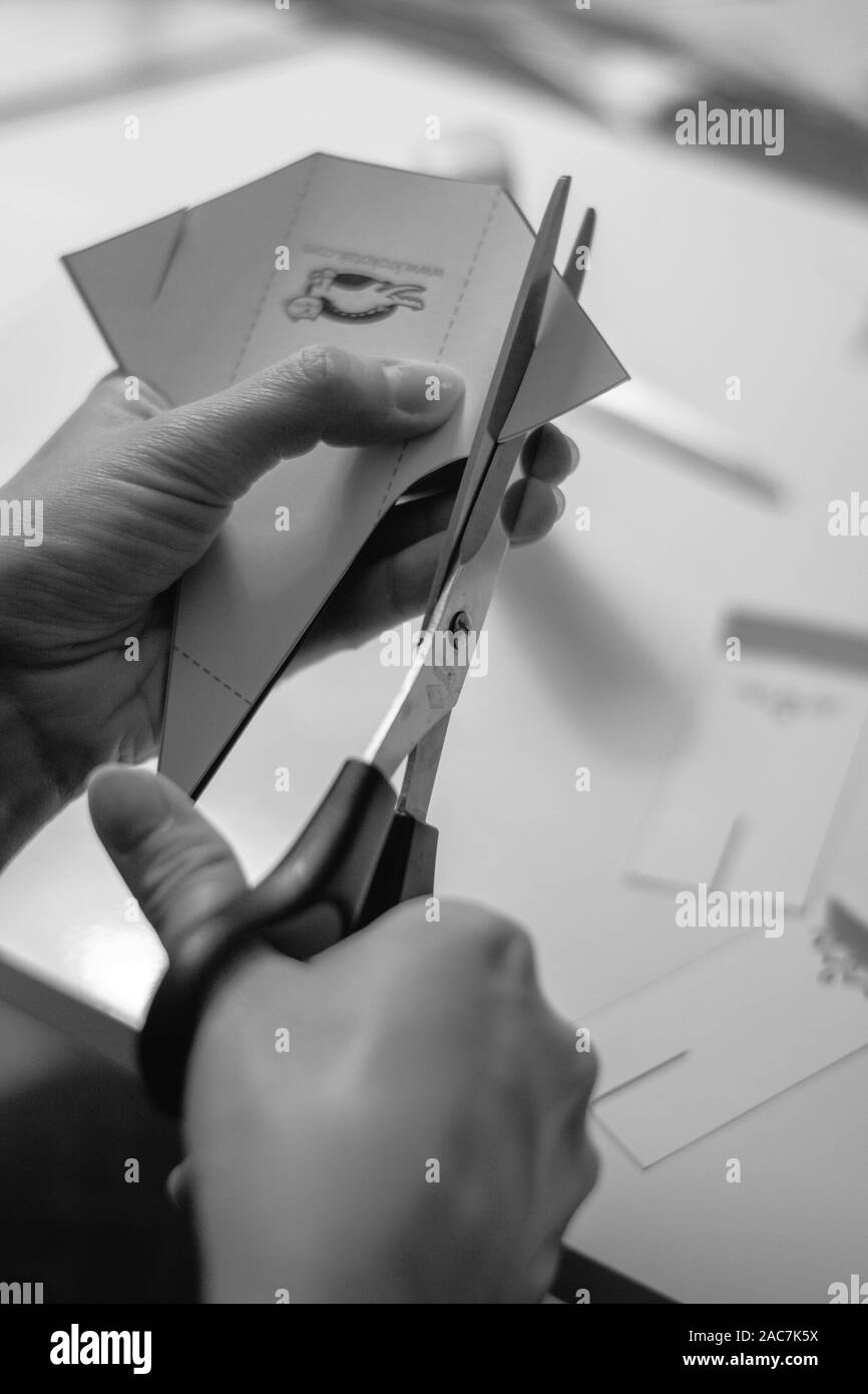 Taglio della carta per Santa figurina Foto Stock