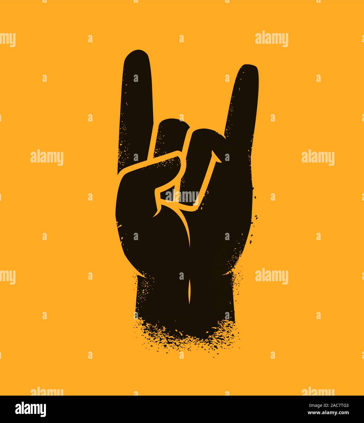 Cool Hand gesto simbolo. Heavy metal, rock illustrazione vettoriale Illustrazione Vettoriale