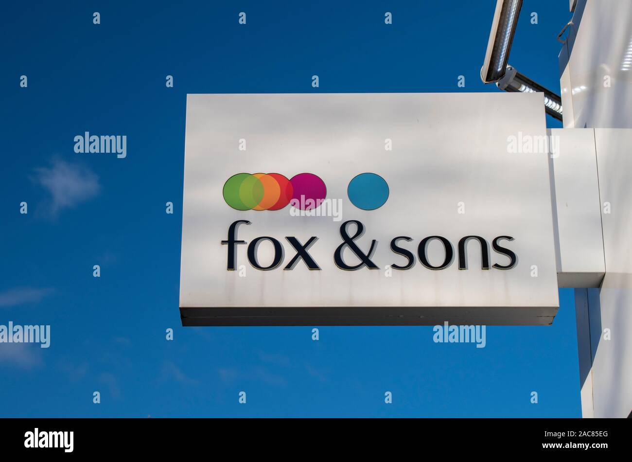 Bedford, West Sussex, Regno Unito, 01 dicembre. 2019. Fox & Sons agenti immobiliari nella cittadina balneare di Bedford. Foto Stock