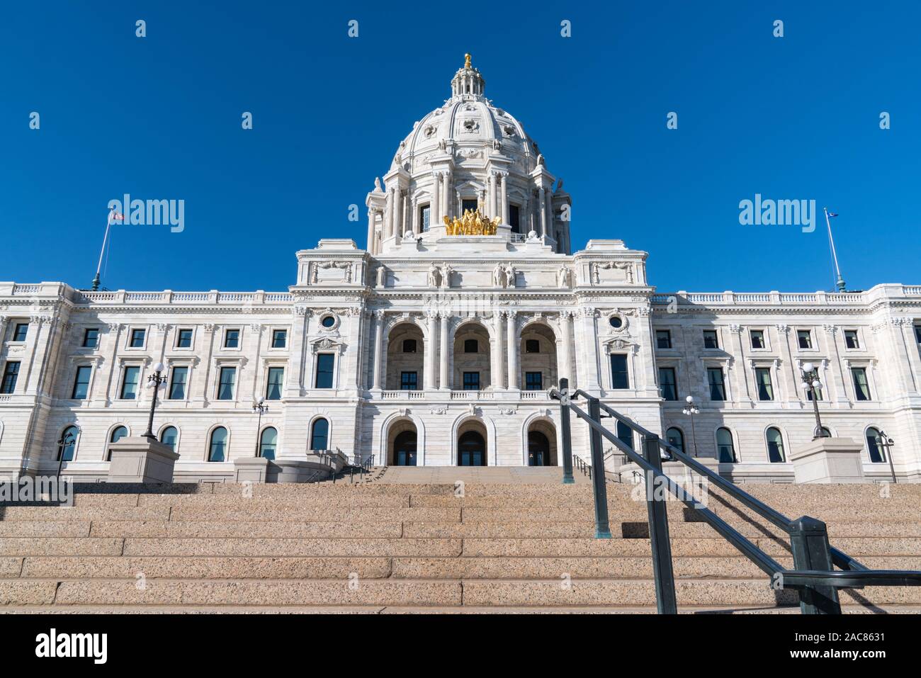 La facciata della Minnesota State Capitol Building in San Paolo Foto Stock