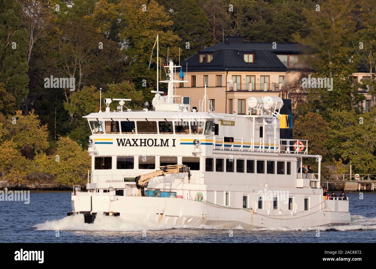 Waxholmsbolaget del piccolo icebreaker Waxholm ho sul suo modo di Stoccolma Foto Stock