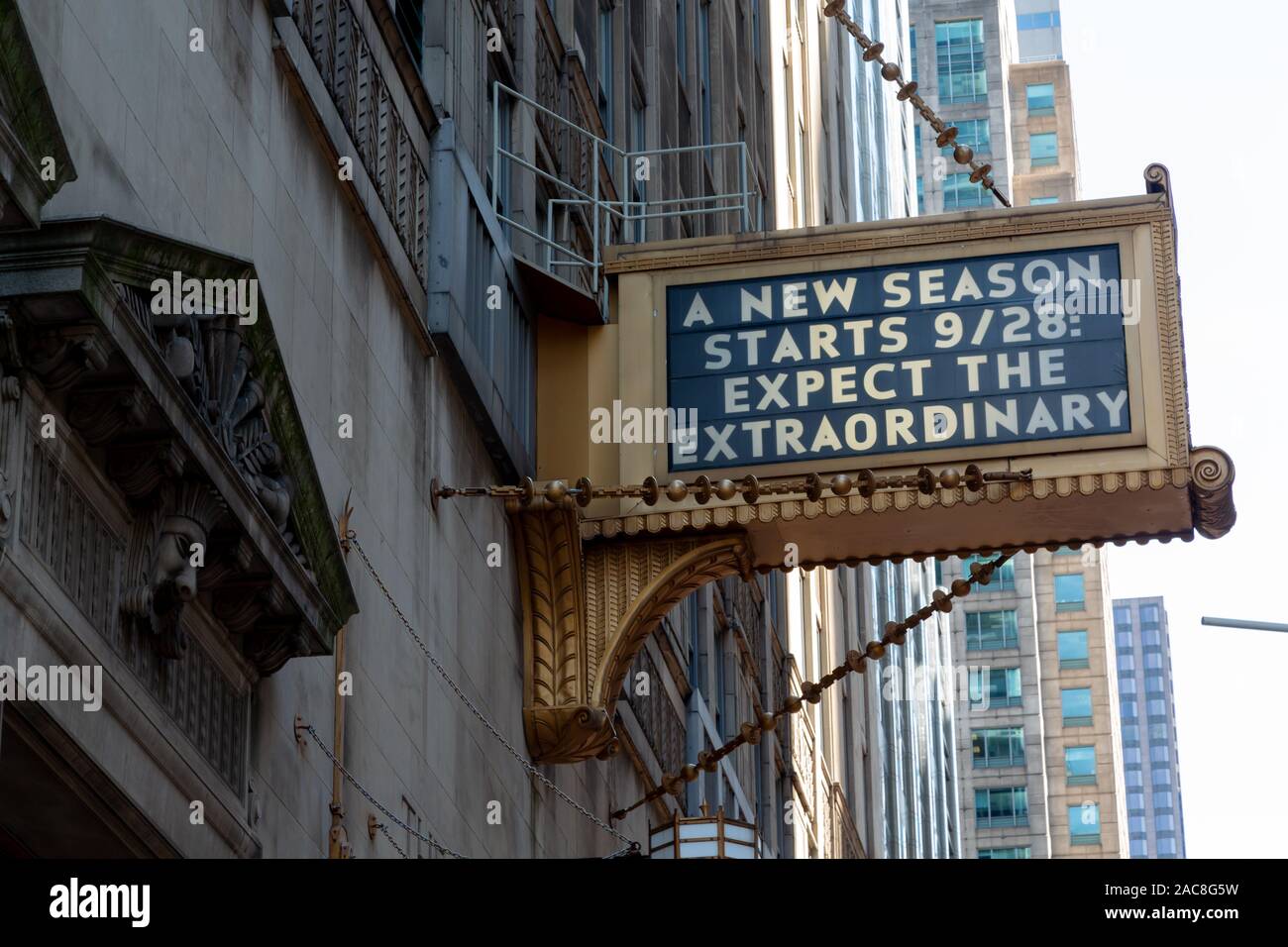 Segno di teatro, Chicago, USA Foto Stock