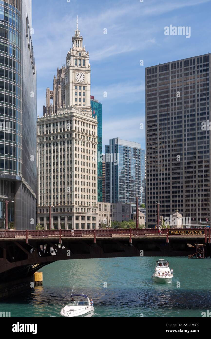 The Wrigley Building, Chicago, Stati Uniti Foto Stock