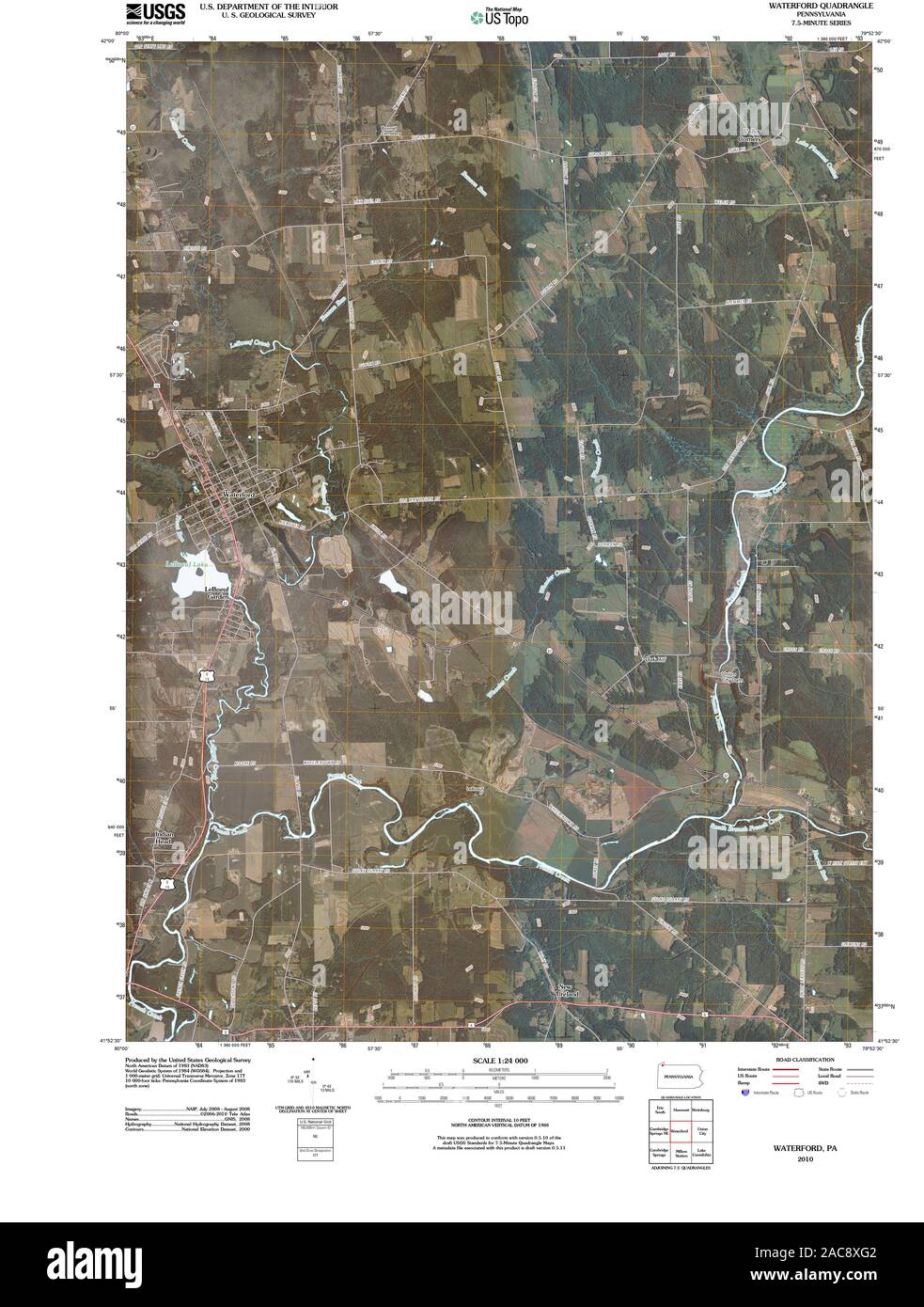 Mappa di waterford in pennsylvania immagini e fotografie stock ad alta