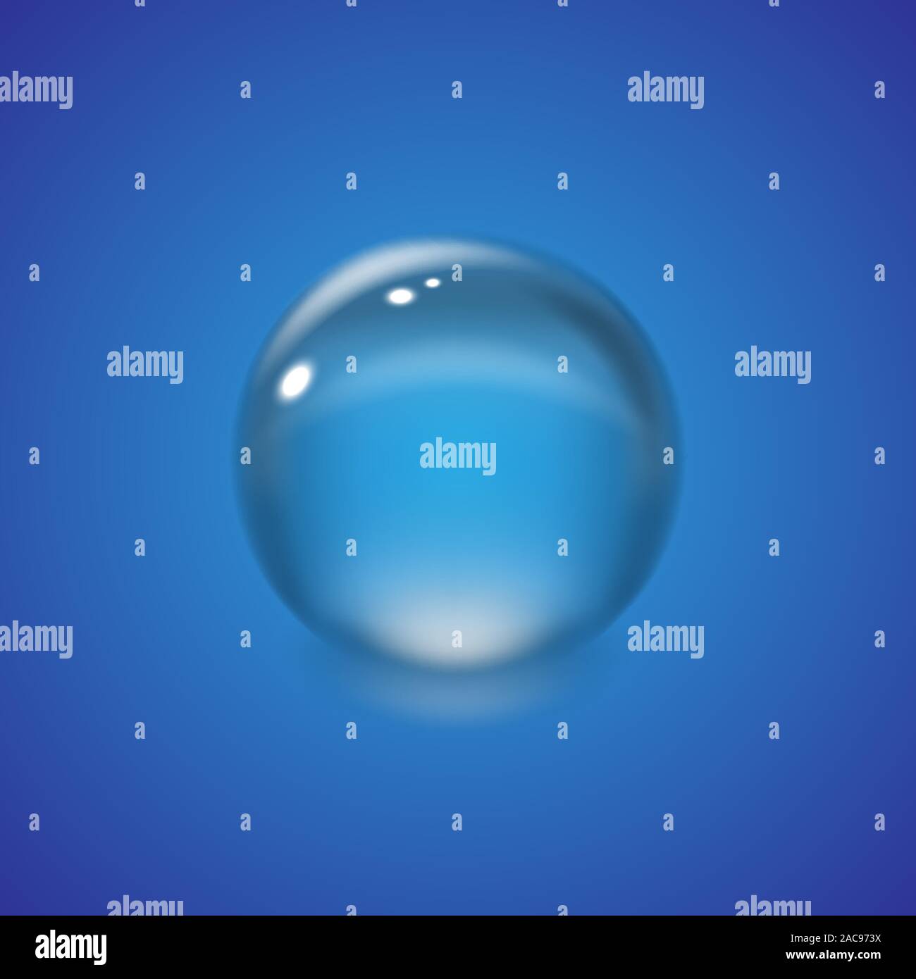 Acqua realistica goccia isolato illustrazione vettoriale . Modello per la progettazione Illustrazione Vettoriale