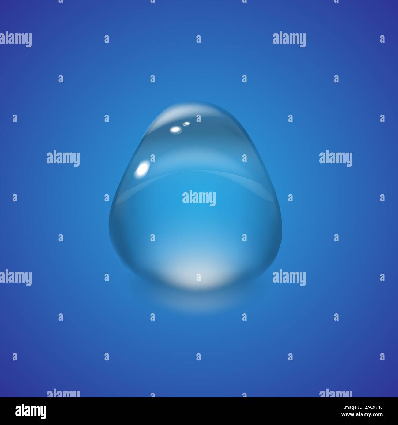 Acqua realistica goccia isolato illustrazione vettoriale . Modello per la progettazione Illustrazione Vettoriale