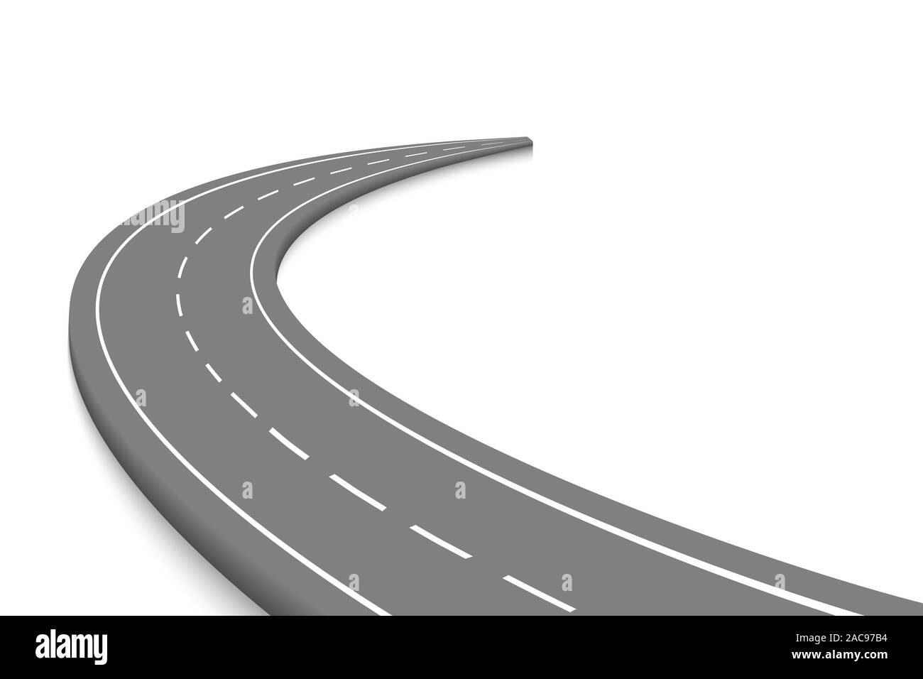 Curva Winnding isolato su strada . Titolo posizione modello infografico Illustrazione Vettoriale