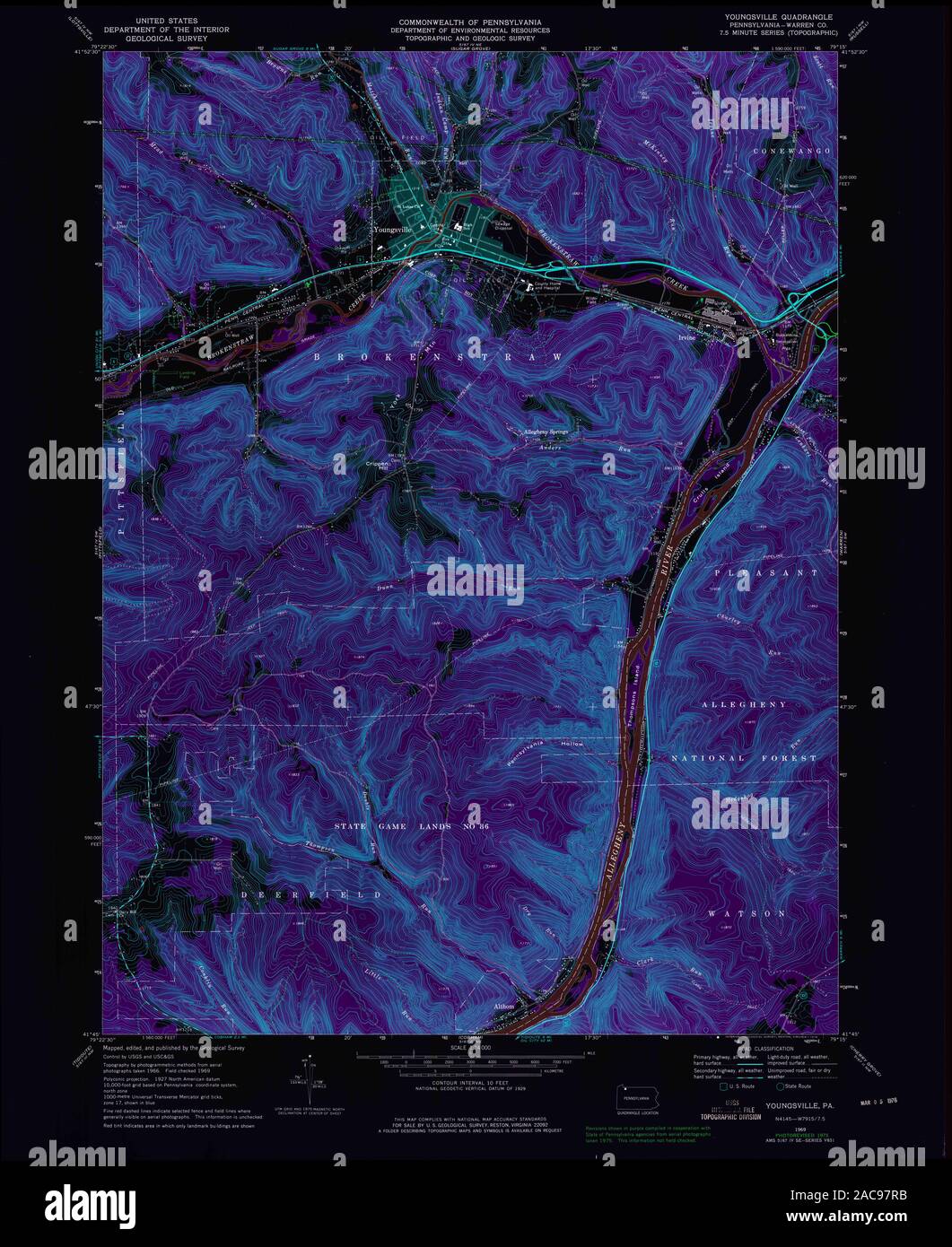 Youngsville, pennsylvania, mappa immagini e fotografie stock ad alta