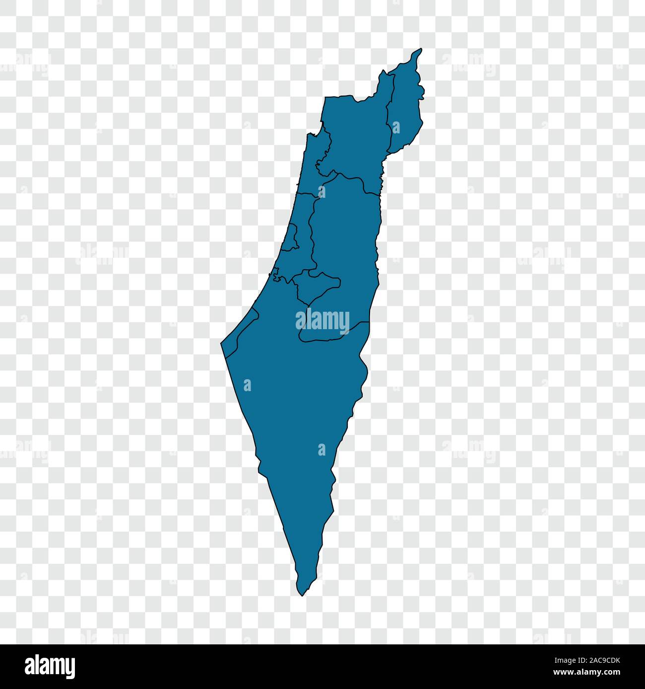 Mappa di Israele su sfondo trasparente. Illustrazione Vettoriale. Illustrazione Vettoriale