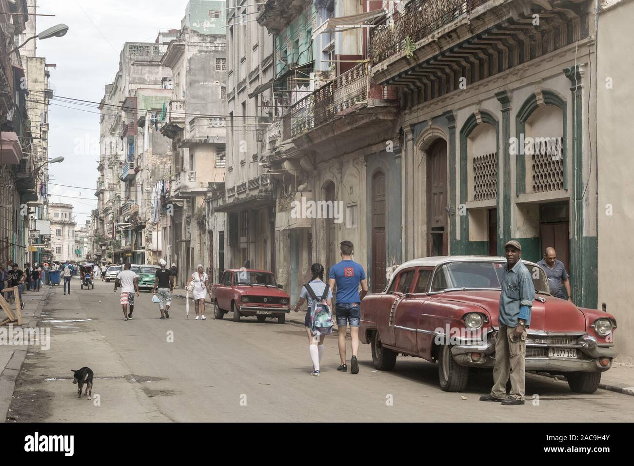 Street view a l'Avana, Cuba Foto Stock