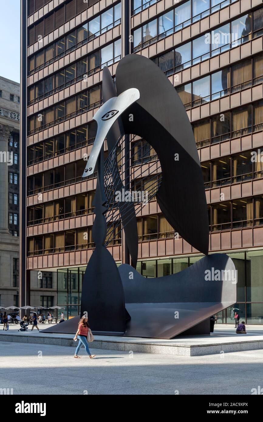 Il Chicago Picasso, Daley Plaza, Chicago, Illinois, Stati Uniti d'America Foto Stock