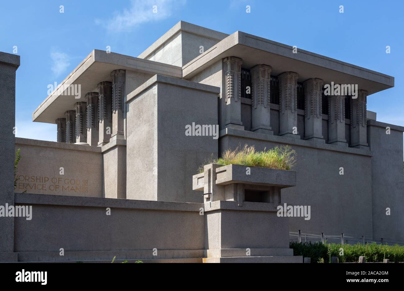 Unity Temple, Oak Park, Chicago, Illinois, Stati Uniti d'America Foto Stock
