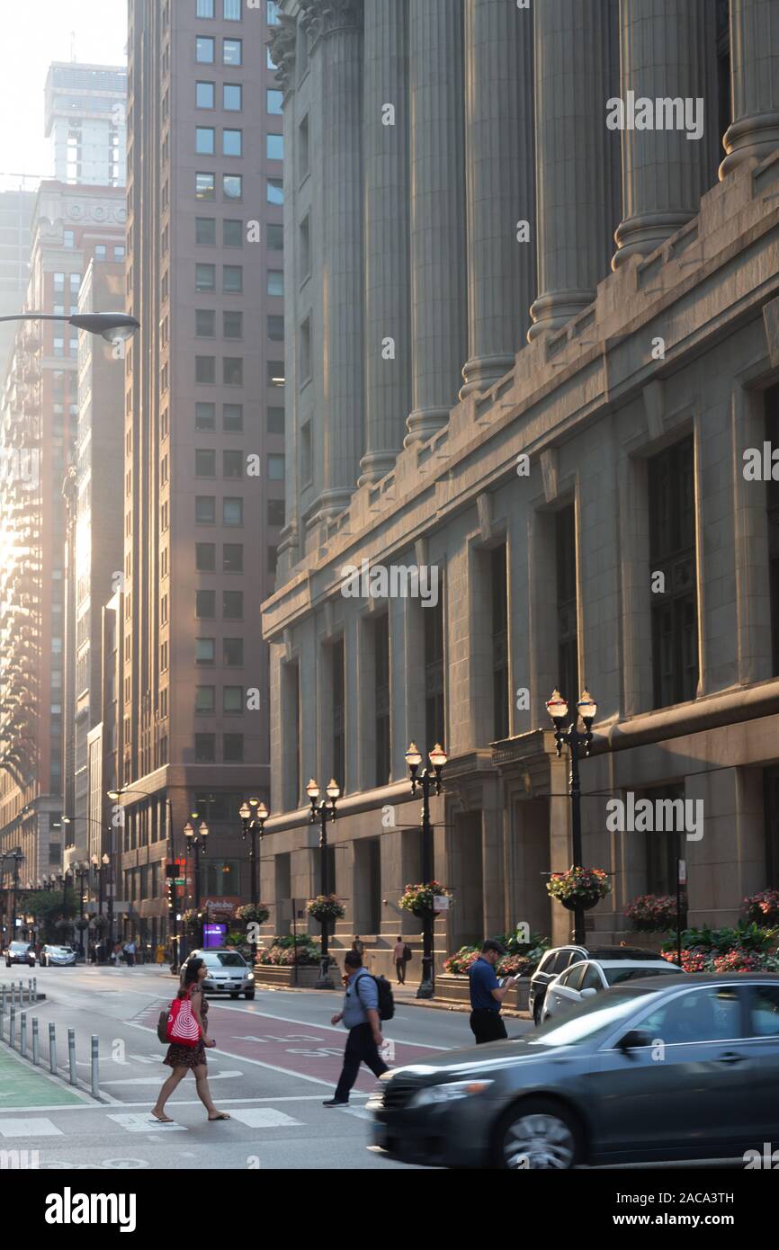 Chicago Street - The Loop, Chicago, Stati Uniti Foto Stock