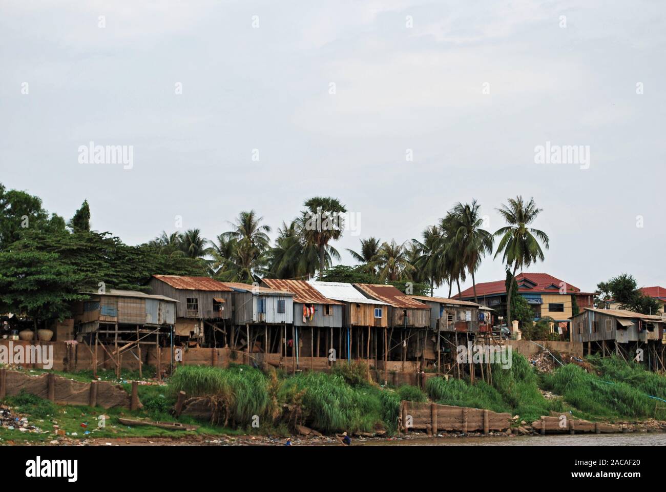 Stazioni palafitticole sul Mekong Foto Stock