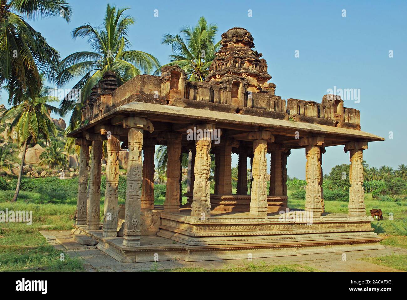 Wedding hall di Hampi, Viyajanaghar, India del Sud Foto Stock