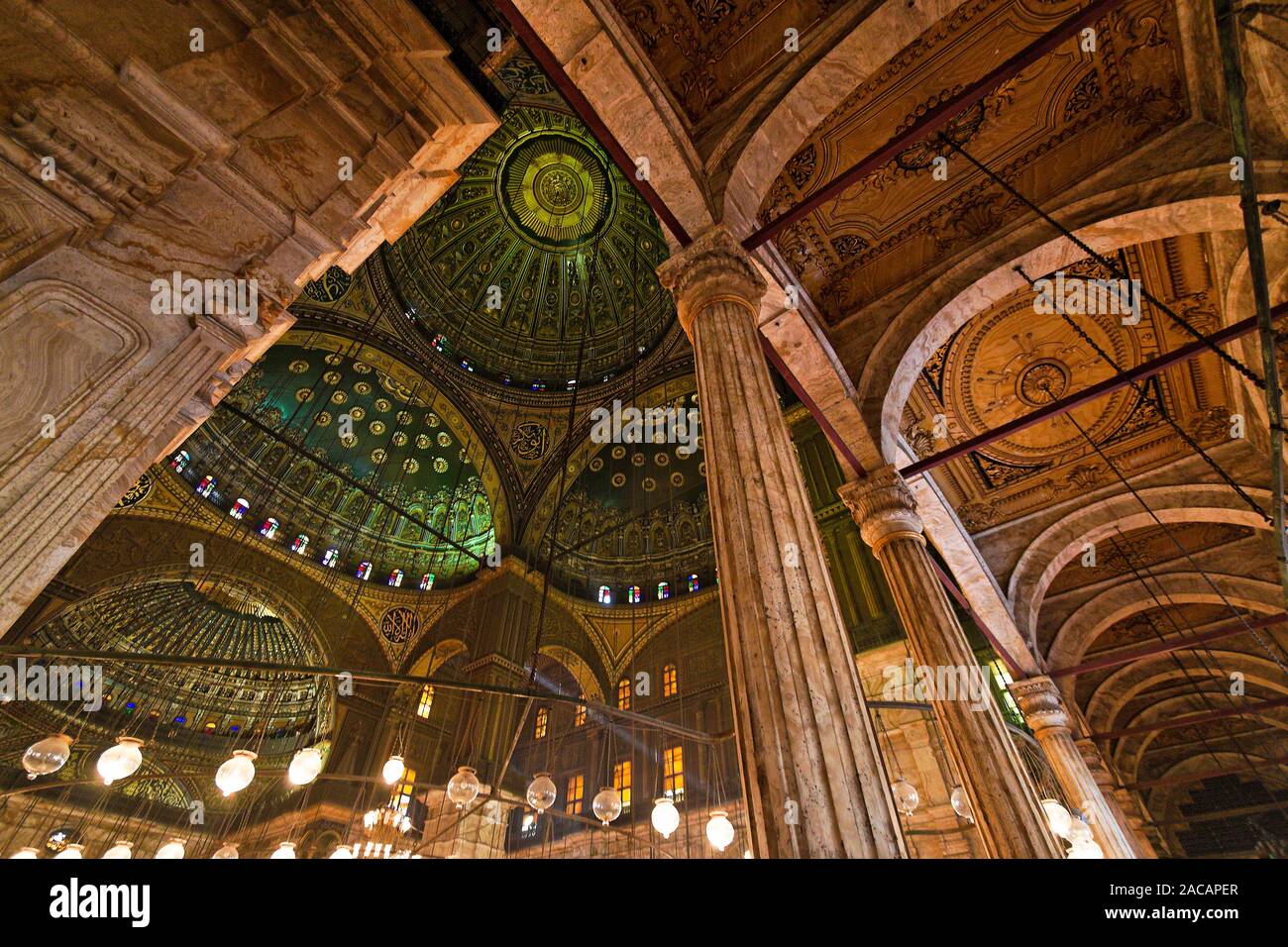 L'Egitto, al Cairo. Moschea di Mohammed Ali. All'interno. Foto Stock