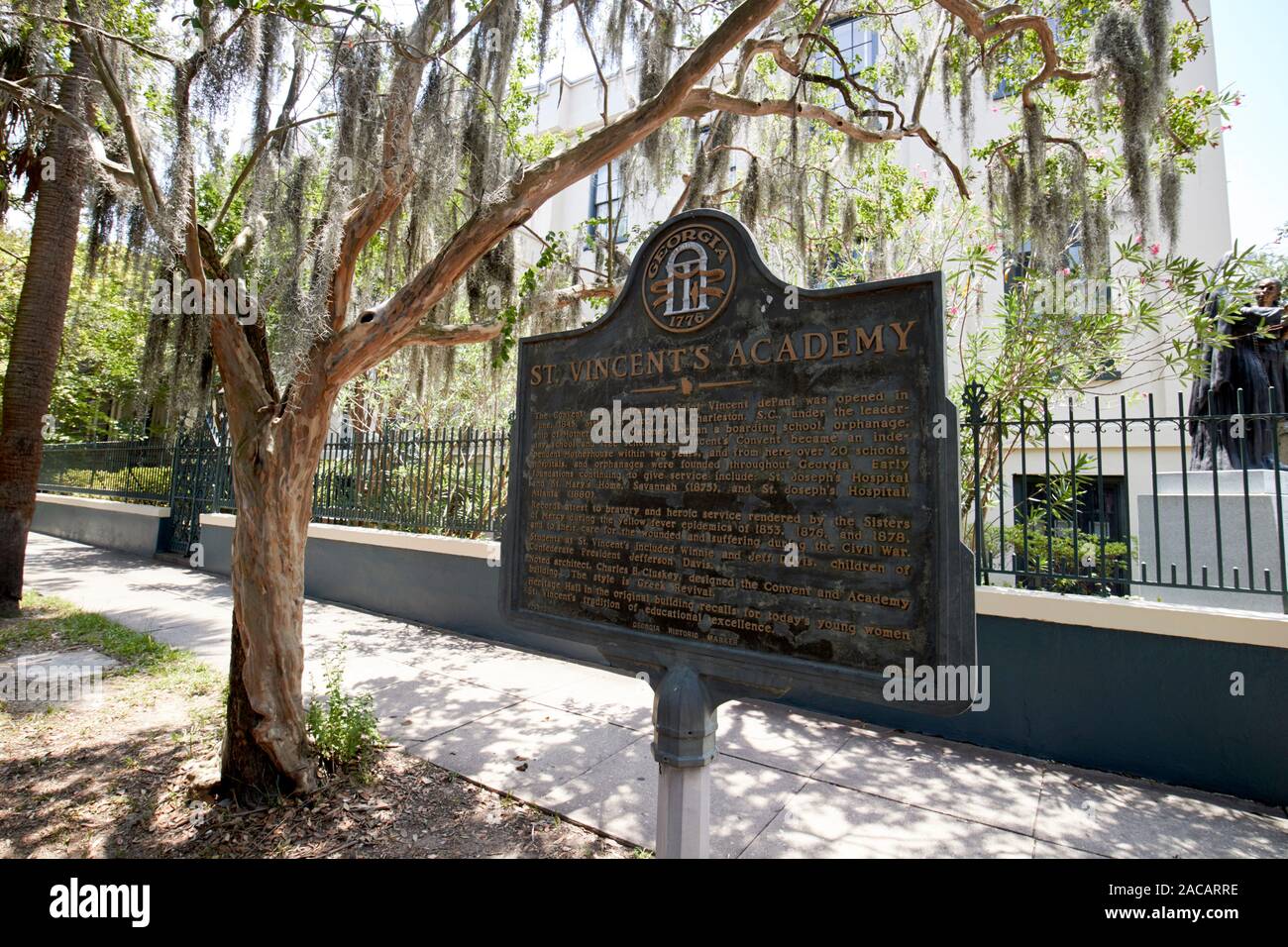 Marcatore storico st vincents academy Savannah in Georgia negli Stati Uniti Foto Stock